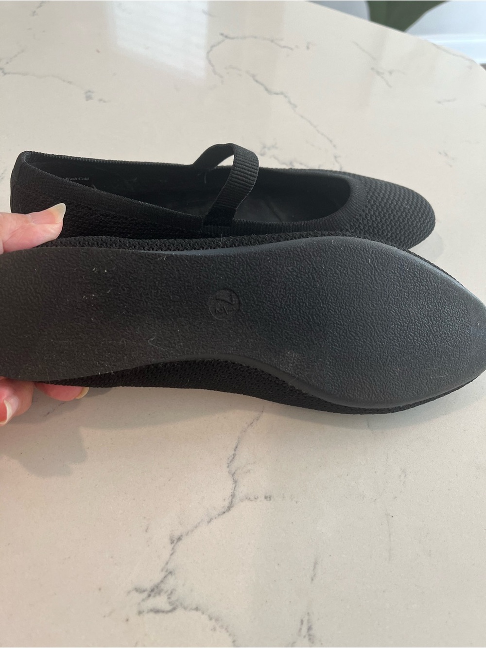 a.new day Black Knit Mary Jane Flats with Elastic Strap - Picture 5 of 6